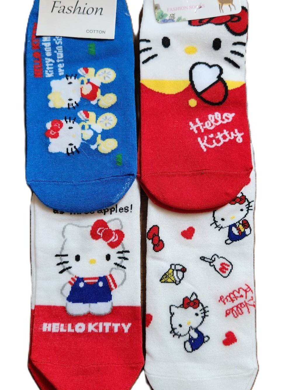 HELLO KITTY Socks - Four (4) Pairs - Women's EU 36-41 / US 5-9